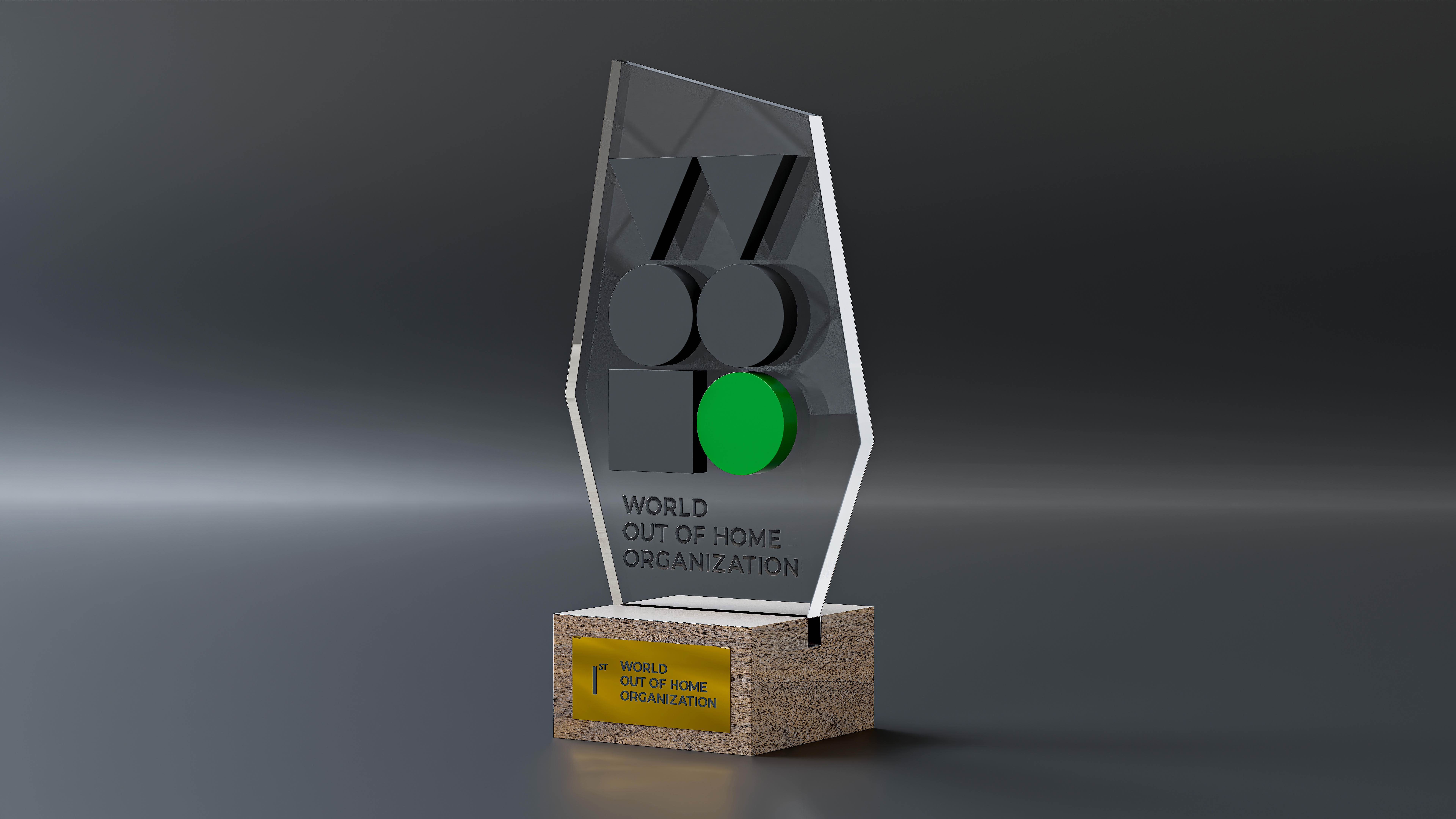 WOO Awards trophy on stage
